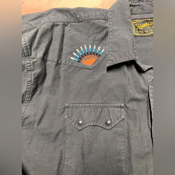 Howler Bros Gaucho Snapshirt 2XL Men’s Western Pearl Snap Patterned Sun Beams - Picture 5 of 12